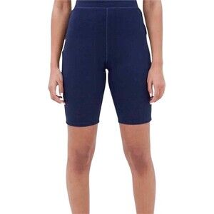 4th + Reckless Athleisure Navy Ribbed Sia Biker Bermuda Shorts Size S Stretch